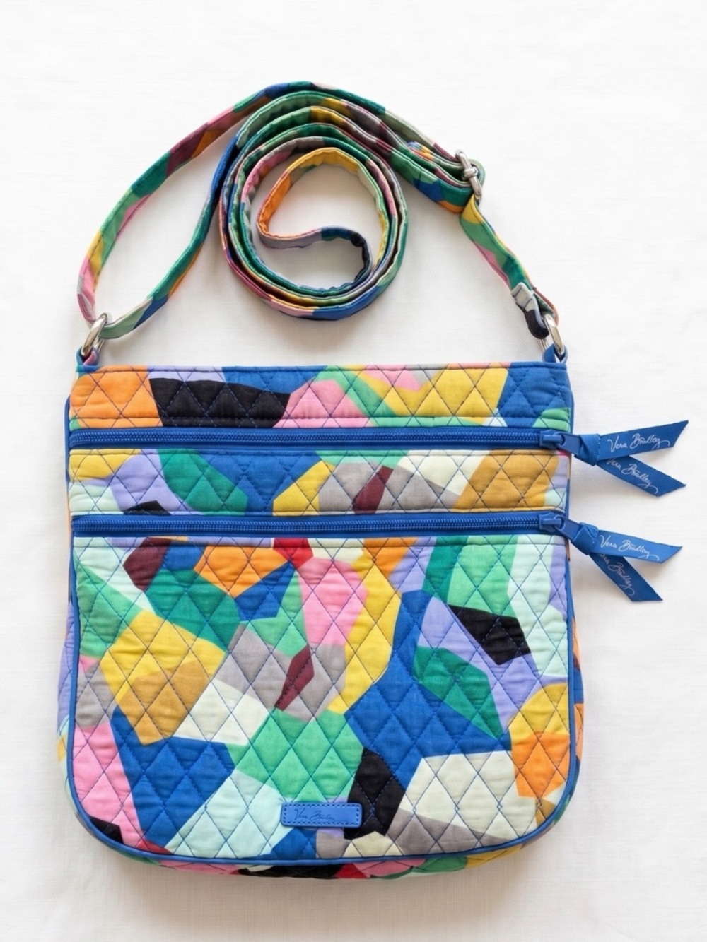Vera Bradley Quilted Crossbody in Bright Multicolor Geo Print